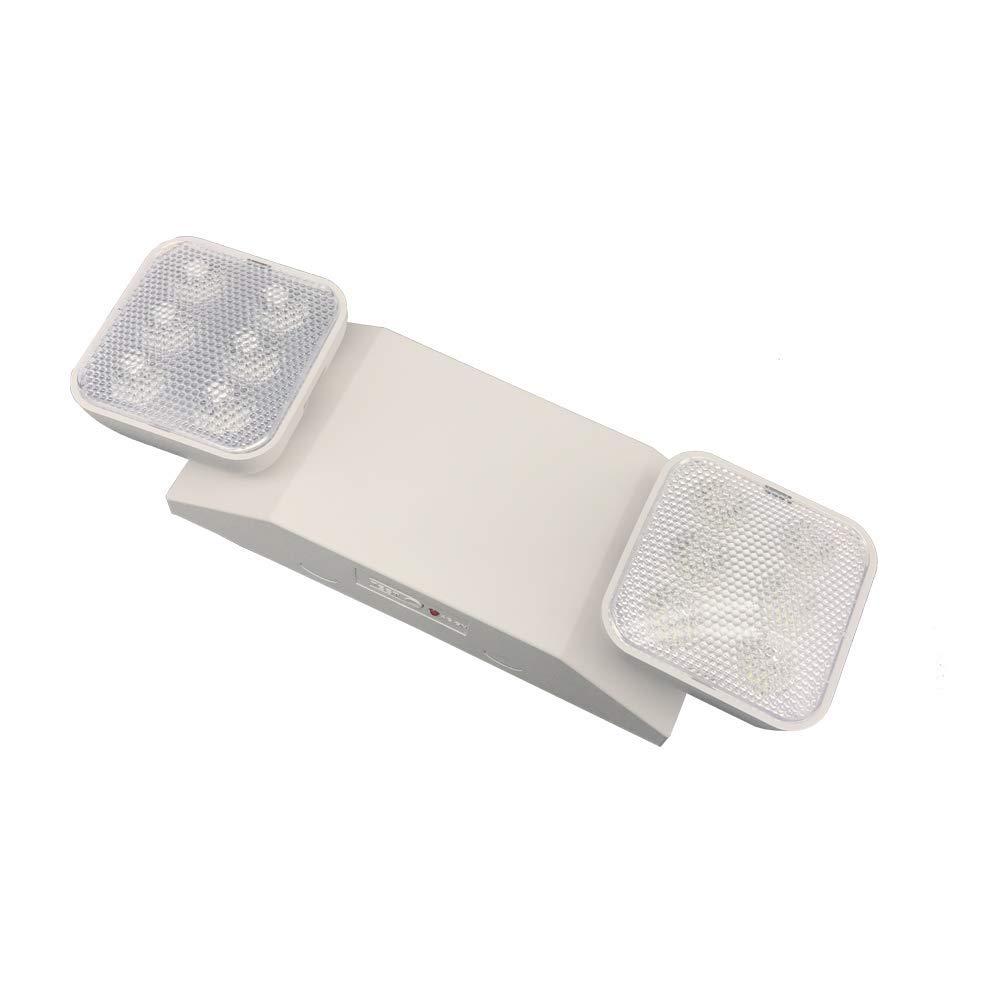 imageAmazon Basics LED Emergency Light UL Certified 6Pack Adjustable Two Heads Wall Mount White with Battery Backup NickelWhite