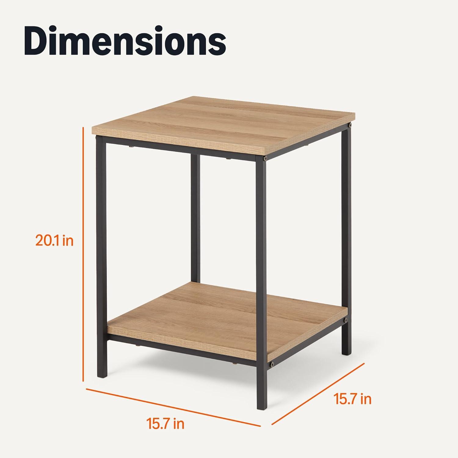 imageAmazon Basics Rectangular Coffee Table with Bottom Shelf Living Room Center Table Wooden 199quot D x 315quot W x 165quot HOak