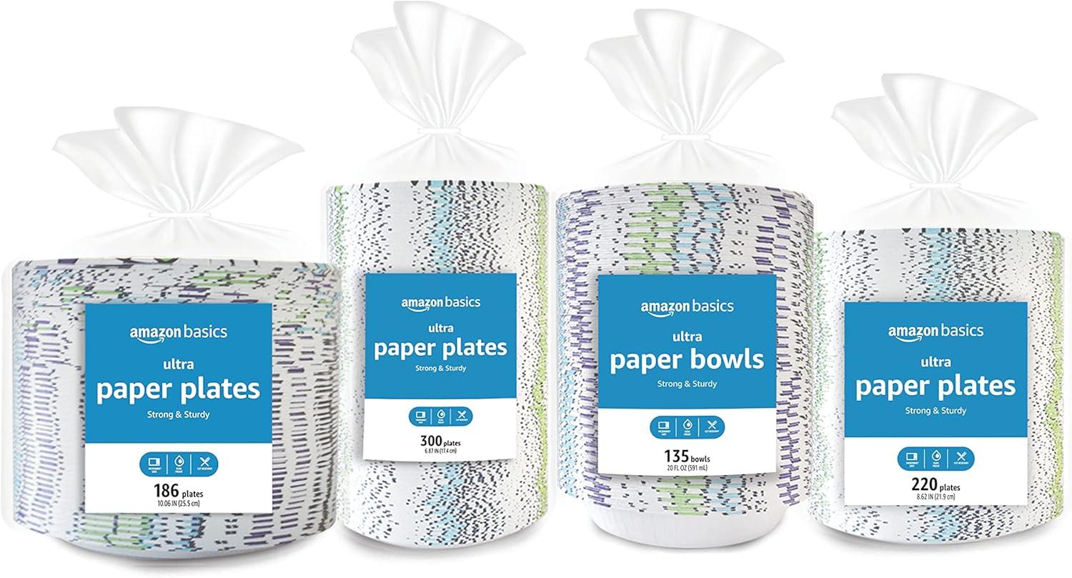 imageAmazon Basics Ultra Paper Plates 10 Inch Disposable 44 Count10 Inch