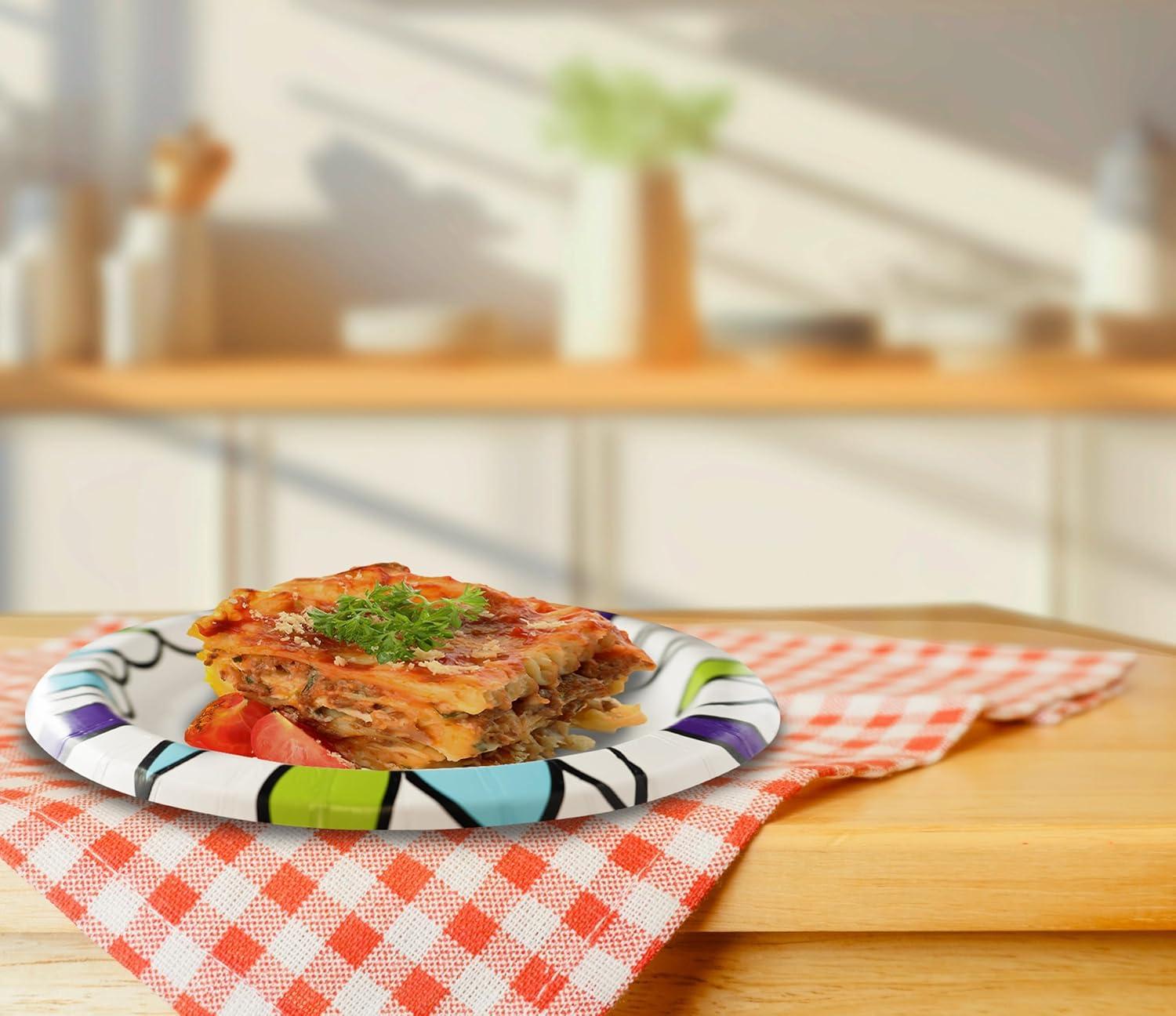 imageAmazon Basics Ultra Paper Plates 10 Inch Disposable 44 Count10 Inch