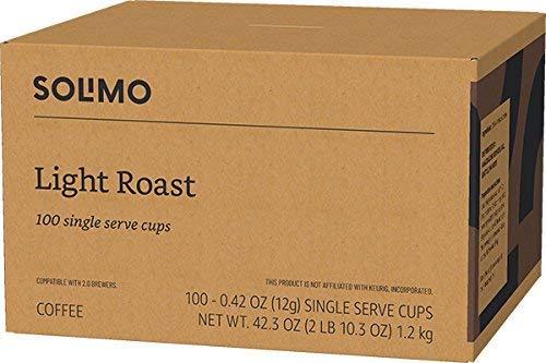imageAmazon Brand  Solimo Medium Roast Coffee Pods Kona Blend Compatible with Keurig 20 KCup Brewers 100 CountLight Roast
