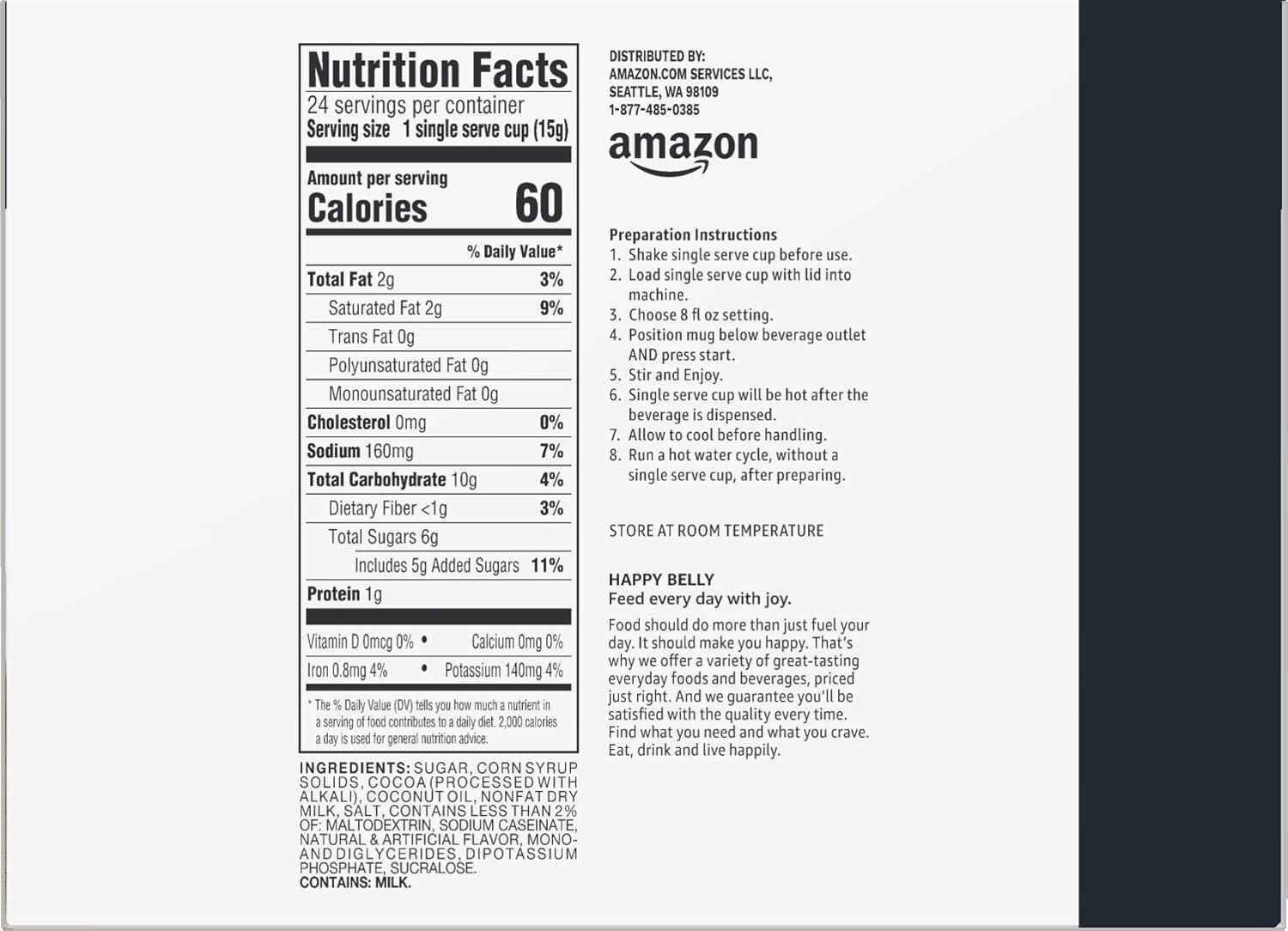 imageHappy Belly Hot Cocoa Pods Milk Chocolate 24 CountMilkChocolate