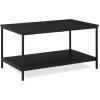 imageAmazon Basics Rectangular Coffee Table with Bottom Shelf Living Room Center Table Wooden 199quot D x 315quot W x 165quot HBlack