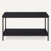imageAmazon Basics Rectangular Coffee Table with Bottom Shelf Living Room Center Table Wooden 199quot D x 315quot W x 165quot HBlack