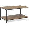 imageAmazon Basics Rectangular Coffee Table with Bottom Shelf Living Room Center Table Wooden 199quot D x 315quot W x 165quot HOak