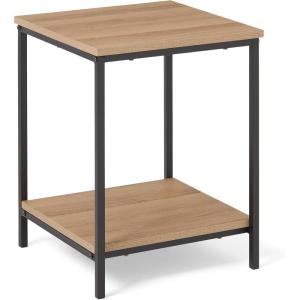 imageAmazon Basics Rectangular Coffee Table with Bottom Shelf Living Room Center Table Wooden 199quot D x 315quot W x 165quot HOak