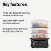 imageAmazon Basics Electric Food Steamer for Cooking Vegetables with 3Tier Design BPAFree 95 QT Black