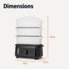 imageAmazon Basics Electric Food Steamer for Cooking Vegetables with 3Tier Design BPAFree 95 QT Black