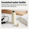 imageAmazon Basics Insulated Stainless Steel Water Bottle 20 oz BPAFree Linen GrayIvory