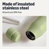 imageAmazon Basics Insulated Stainless Steel Water Bottle 20 oz BPAFree Linen GrayOlive