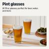 imageAmazon Basics Pint Glasses 4Piece Set 16 oz DishwasherSafe16 oz