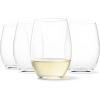 imageAmazon Basics Stemless Red Wine Glasses 4Piece Set 18 oz DishwasherSafe14 oz