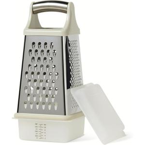 imageAmazon Basics 4Sided Cheese Grater Stainless Steel DishwasherSafe