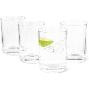 imageAmazon Basics Drinking Glasses 4Piece Set 11 oz DishwasherSafe11 oz
