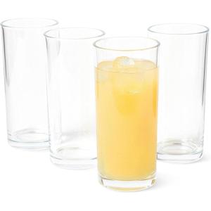 imageAmazon Basics Drinking Glasses 4Piece Set 11 oz DishwasherSafe15 oz