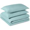 imageAmazon Basics Brushed Microfiber Comforter Set Extra Soft with Natural Texture 3Piece King BeigeBlue