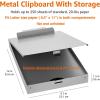 imageAmazon Basics Metal Clipboard with 2 Compartments and Interior 250 Sheet Paper Storage 1409 x 921 x 26 inches letter size Silver10
