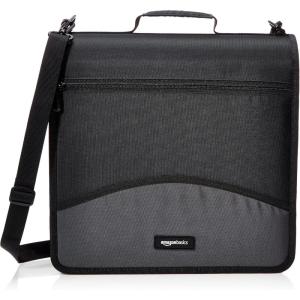 imageAmazon Basics Durable 3 Ring Binder with Zipper Sturdy Storage to Keep Documents Organized 3 inch Black1