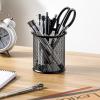 imageAmazon Basics Pen Holder and Desk Organizer Office Caddy Storage Black 91 x 59 x 55Wire Mesh Pen Cup