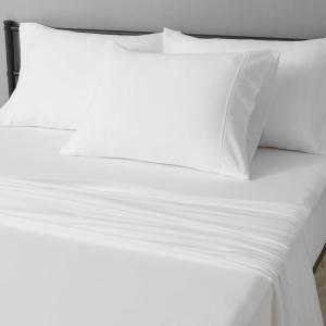 imageAmazon Basics 100 Cotton Jersey Bed Sheet Set King Black SolidBright White