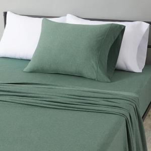 imageAmazon Basics 100 Cotton Jersey Bed Sheet Set King Black SolidGreen