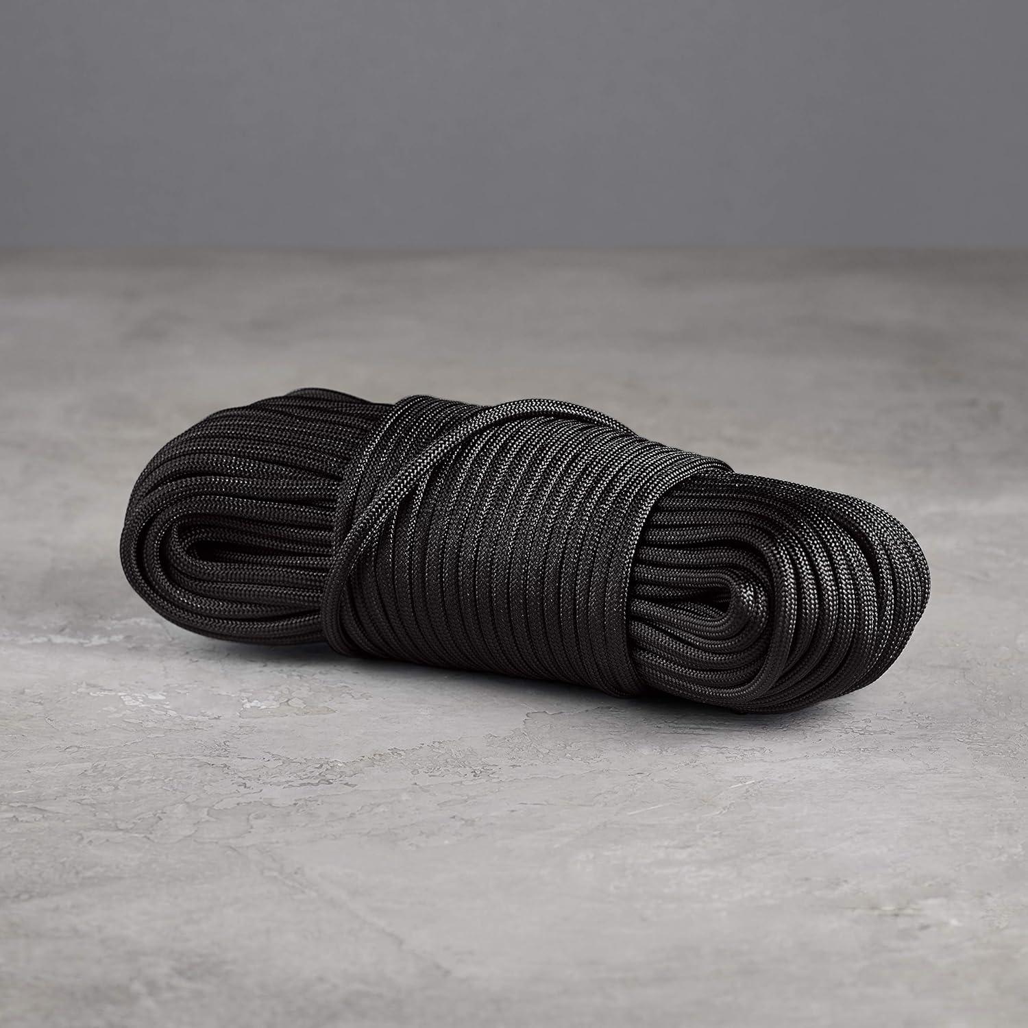 imageAmazon Basics 550 Type III Paracord 7Strand Core High Strength  532 in x 100 ft 4mm x 30m BlueBlack