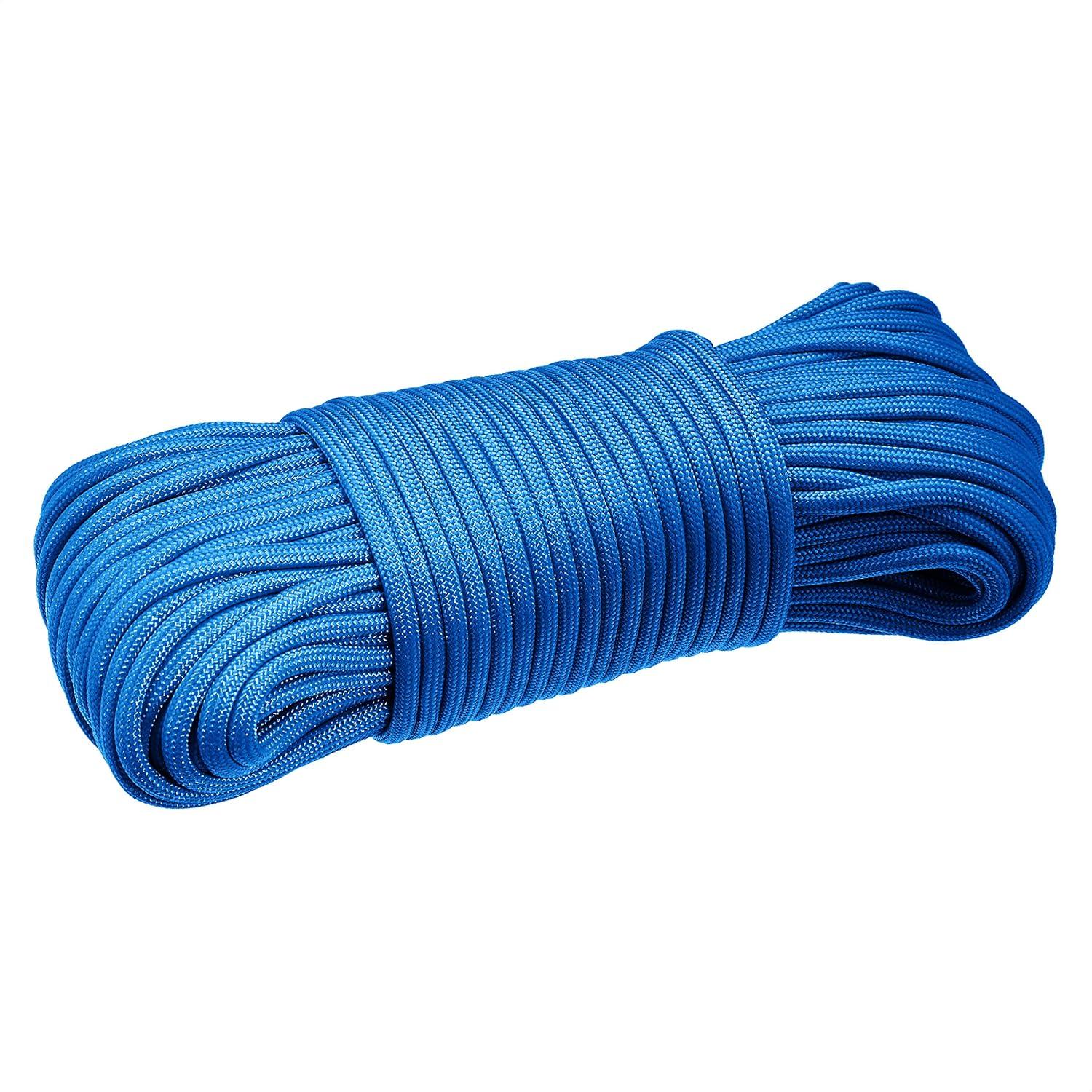 imageAmazon Basics 550 Type III Paracord 7Strand Core High Strength  532 in x 100 ft 4mm x 30m BlueBlue