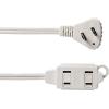 imageAmazon Basics 6 foot 2Prong Indoor Rectangle Extension Cord Power Strip  Flat Plug  13 Amps 1625 Watts 125 VAC  2Pack White3 ft