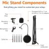imageAmazon Basics Adjustable Microphone Stand Pop Filter Windscreen for Blue Yeti Snowball Shure AudioTechnica other Mics 19 inch19 inch