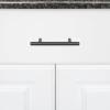 imageAmazon Basics Euro Bar Cabinet Handle 12inch Diameter 538inch Length 3inch Hole Center Satin Nickel 10PackFlat Black