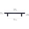 imageAmazon Basics Euro Bar Cabinet Handle 12inch Diameter 538inch Length 3inch Hole Center Satin Nickel 10PackFlat Black