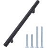 imageAmazon Basics Euro Bar Cabinet Handle 12inch Diameter 538inch Length 3inch Hole Center Satin Nickel 10PackFlat Black
