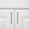 imageAmazon Basics Euro Bar Cabinet Handle 12inch Diameter 538inch Length 3inch Hole Center Satin Nickel 10PackGolden Champagne