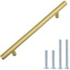 imageAmazon Basics Euro Bar Cabinet Handle 12inch Diameter 538inch Length 3inch Hole Center Satin Nickel 10PackGolden Champagne