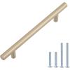 imageAmazon Basics Euro Bar Cabinet Handle 12inch Diameter 538inch Length 3inch Hole Center Satin Nickel 10PackGolden Champagne