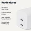 imageAmazon Basics Fast Charging USB C Nano GaN Wall Charger 65W 1Port PD 31 for Laptops Tablets Phones WhiteWhite