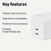 imageAmazon Basics Fast Charging USB C Nano GaN Wall Charger 65W 1Port PD 31 for Laptops Tablets Phones WhiteWhite