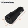 imageAmazon Basics FastCharging Car Charger 1 USBC1 USBA 1 Builtin Coiled Cable USBC 60w BlackUSB AUSB C  32W