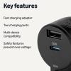 imageAmazon Basics FastCharging Car Charger 1 USBC1 USBA 1 Builtin Coiled Cable USBC 60w BlackUSB AUSB C  builtin coiled cable USBC  60W