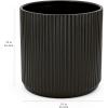 imageAmazon Basics Fluted Ceramic Round Planter 10inch BlackBlack