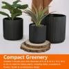 imageAmazon Basics Fluted Ceramic Round Planter 10inch BlackBlack