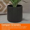 imageAmazon Basics Fluted Ceramic Round Planter 10inch BlackBlack