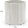 imageAmazon Basics Fluted Ceramic Round Planter 10inch BlackWhite