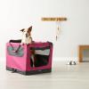 imageAmazon Basics Folding Portable Soft Pet Dog Crate Carrier Kennel 262L x 178W x 181H BlackRED