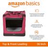 imageAmazon Basics Folding Portable Soft Pet Dog Crate Carrier Kennel 262L x 178W x 181H BlackRED