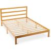 imageAmazon Basics Full Bed Frame with Headboard Solid Pine Wood with Bed Slats Full WhiteWalnut