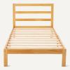 imageAmazon Basics Full Bed Frame with Headboard Solid Pine Wood with Bed Slats Full WhiteWalnut