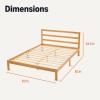 imageAmazon Basics Full Bed Frame with Headboard Solid Pine Wood with Bed Slats Full WhiteWalnut