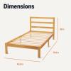imageAmazon Basics Full Bed Frame with Headboard Solid Pine Wood with Bed Slats Full WhiteWalnut