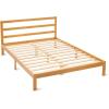 imageAmazon Basics Full Bed Frame with Headboard Solid Pine Wood with Bed Slats Full WhiteWalnut